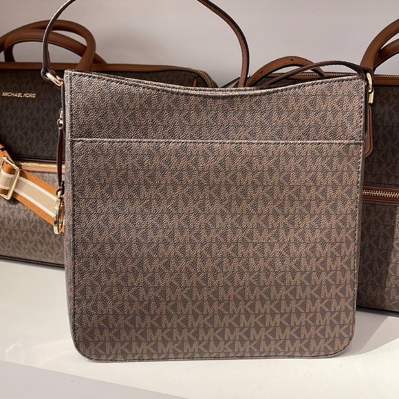 Michael Kors Jet Set Travel Large Messenger Crossbody Bag Brown - Picture 8 of 16